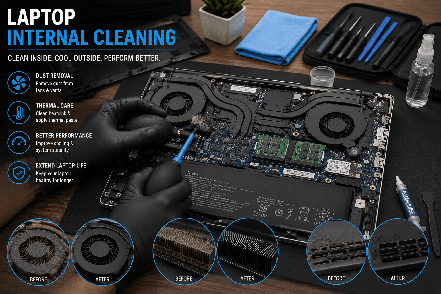 Laptop Internal Cleaning service in Jaipur