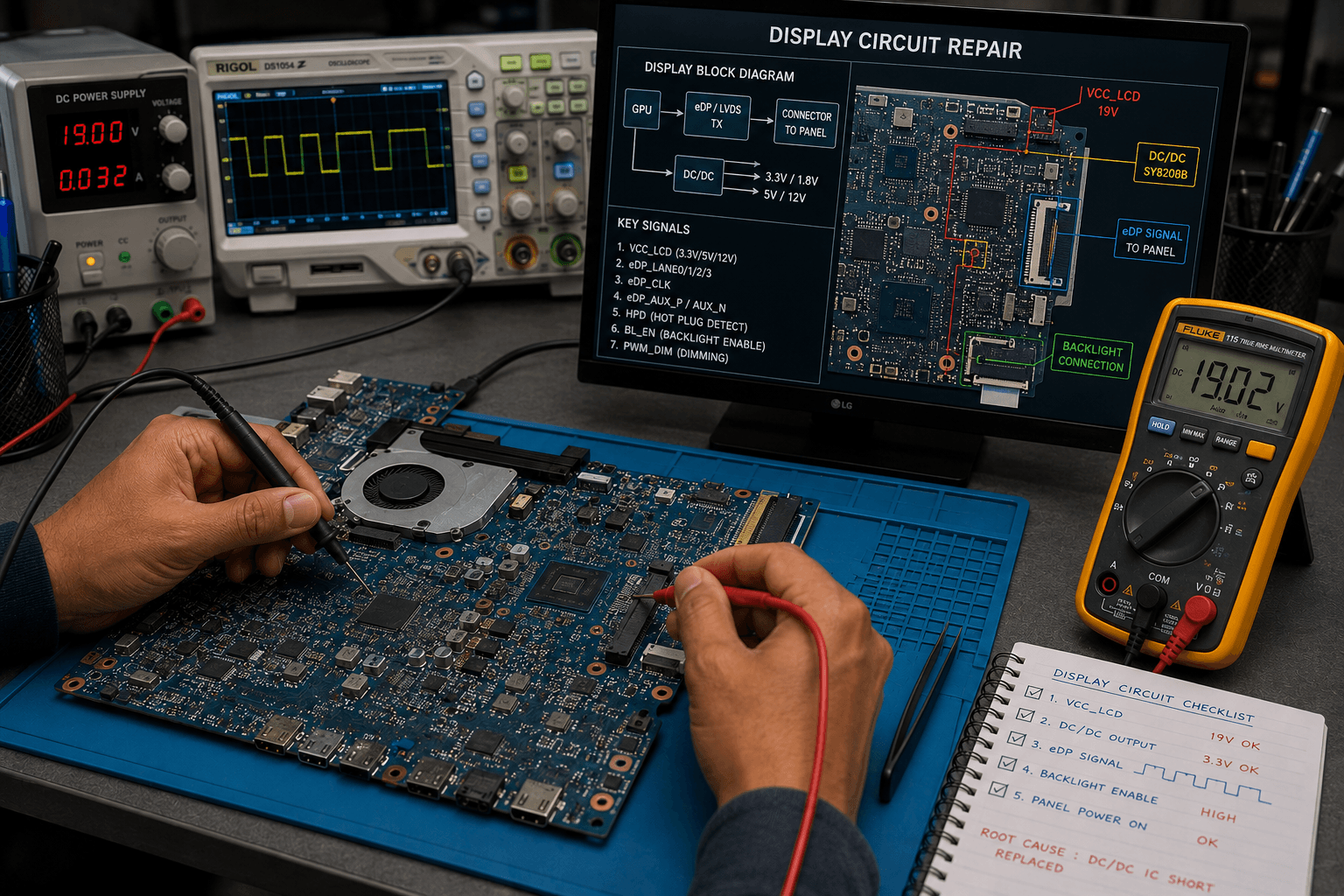 Display Circuit Repair motherboard repair in Jaipur