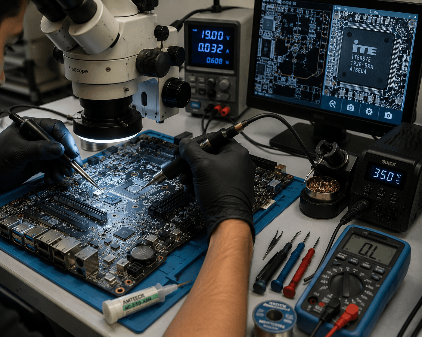 Chip-level motherboard repair service in Jaipur